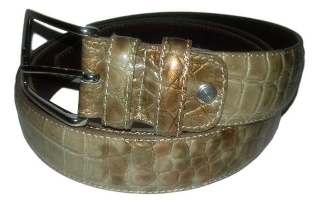 ceinture croco marron