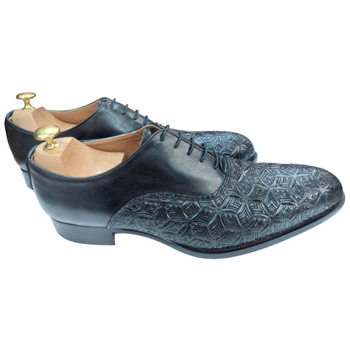 Chaussure richelieu bi-matière noir : Barcelona