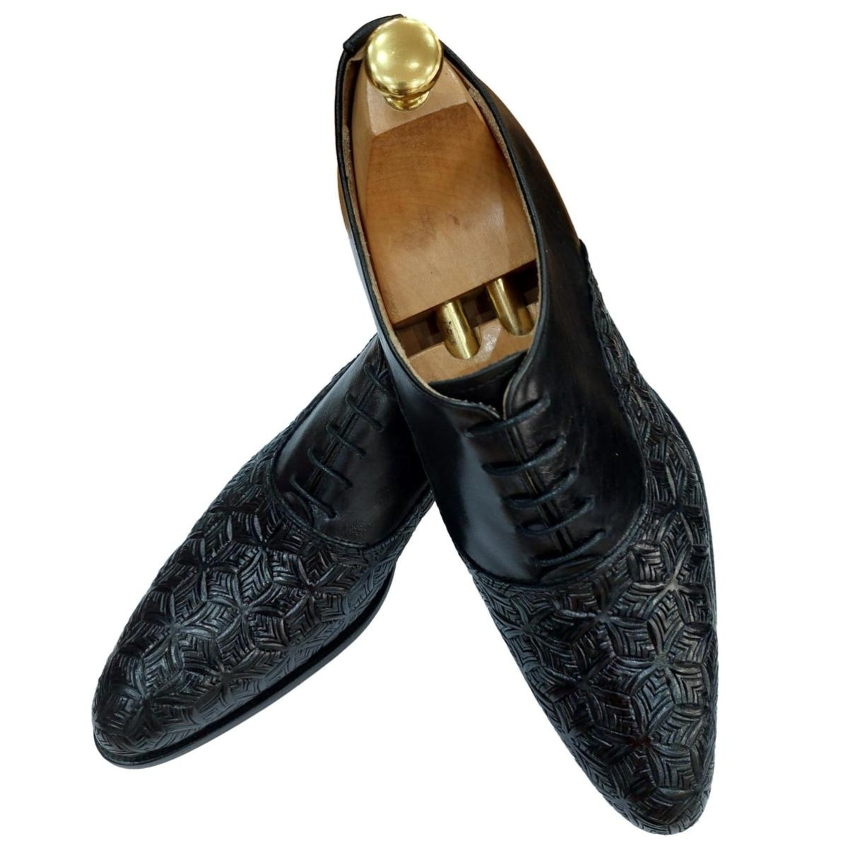 Chaussure richelieu bi-matière noir : Barcelona