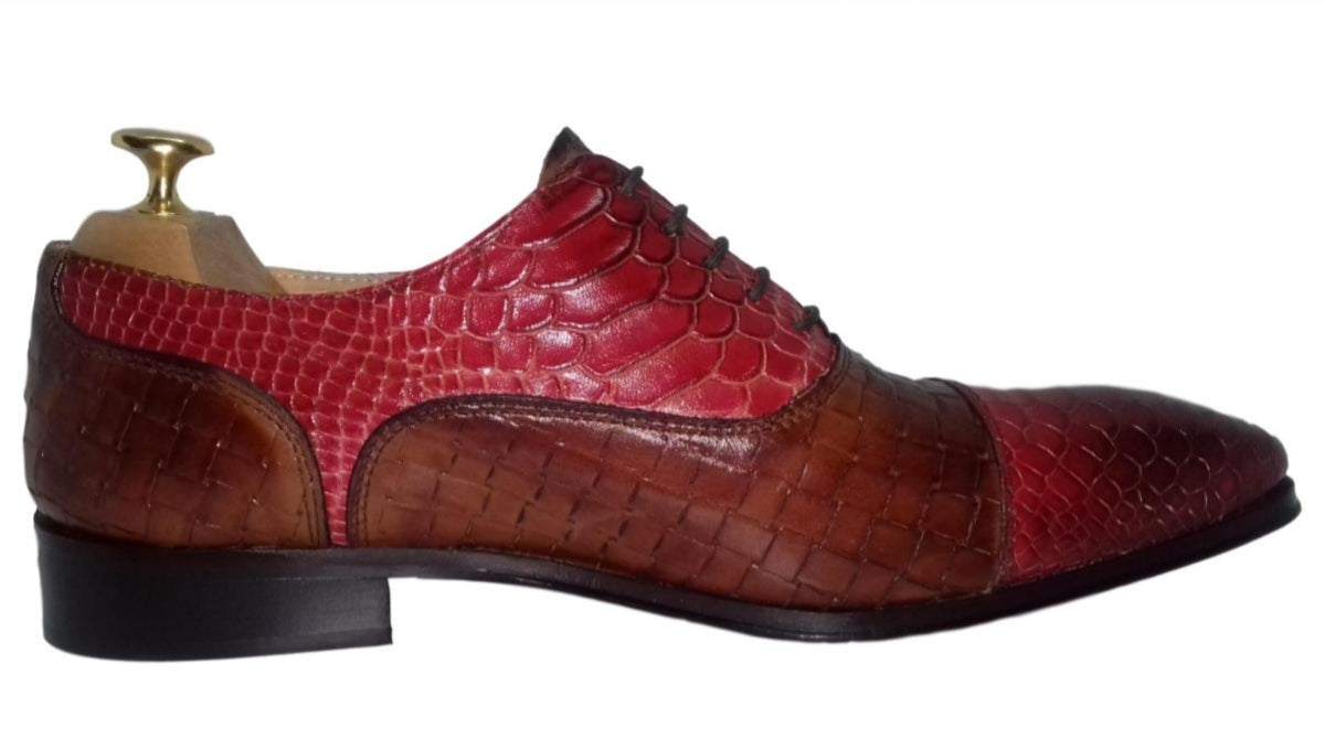 Chaussure richelieu homme bordeaux et marron clair - Jason
