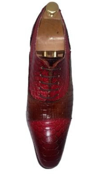 Chaussure richelieu homme bordeaux et marron clair - Jason