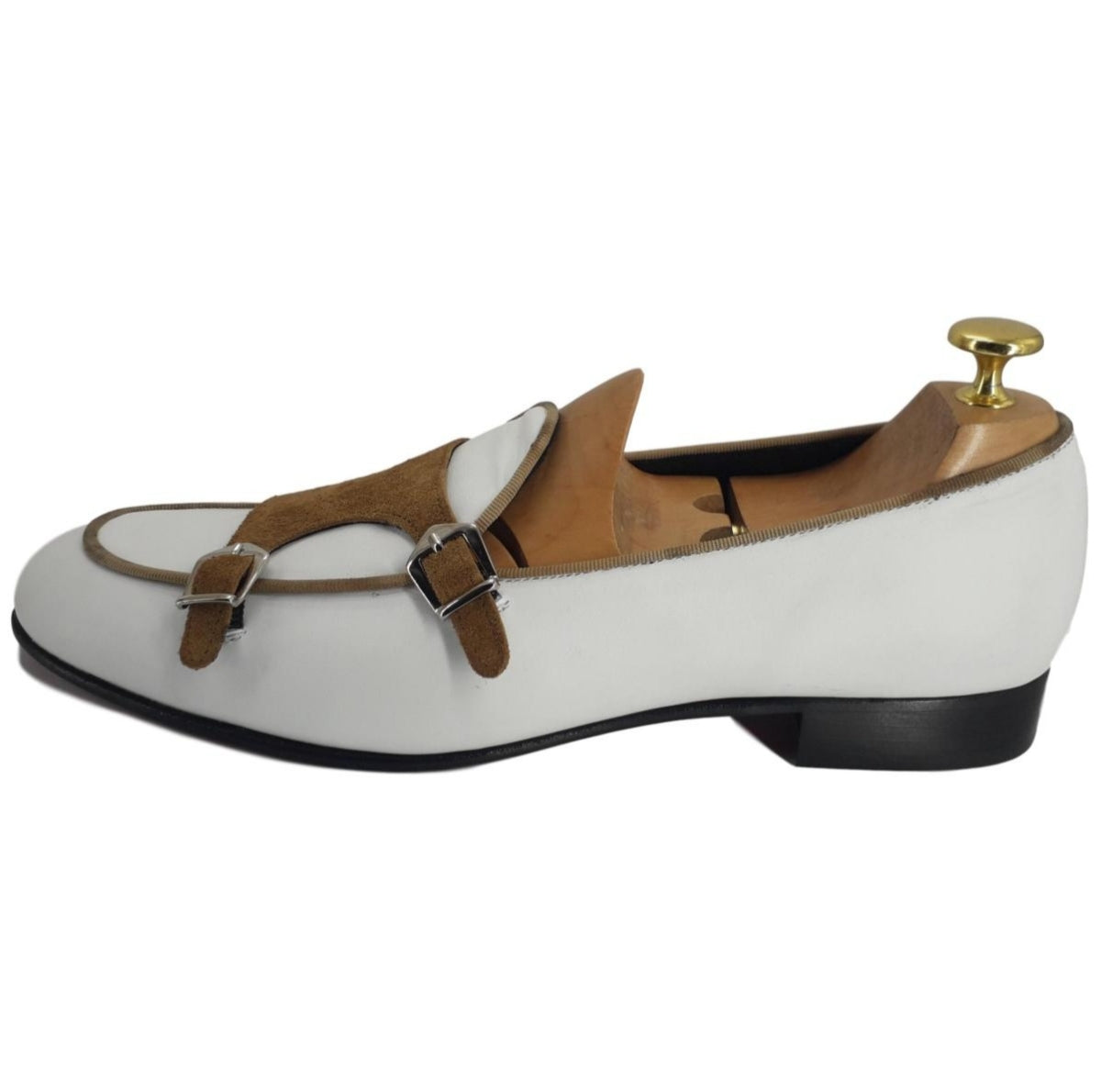 Mocassin à double boucle blanc et marron - Bury