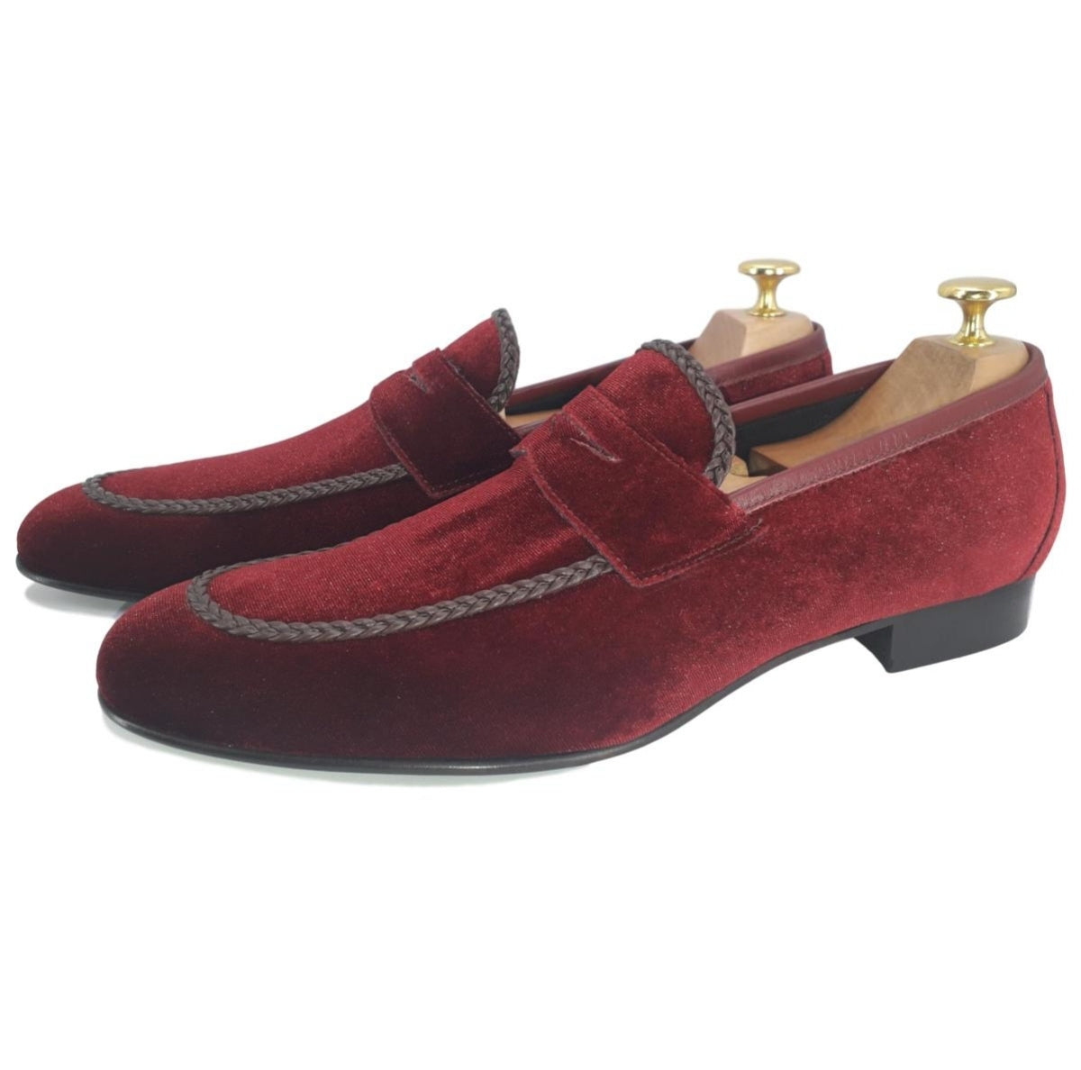 Mocassin en velours bordeaux : Juliano