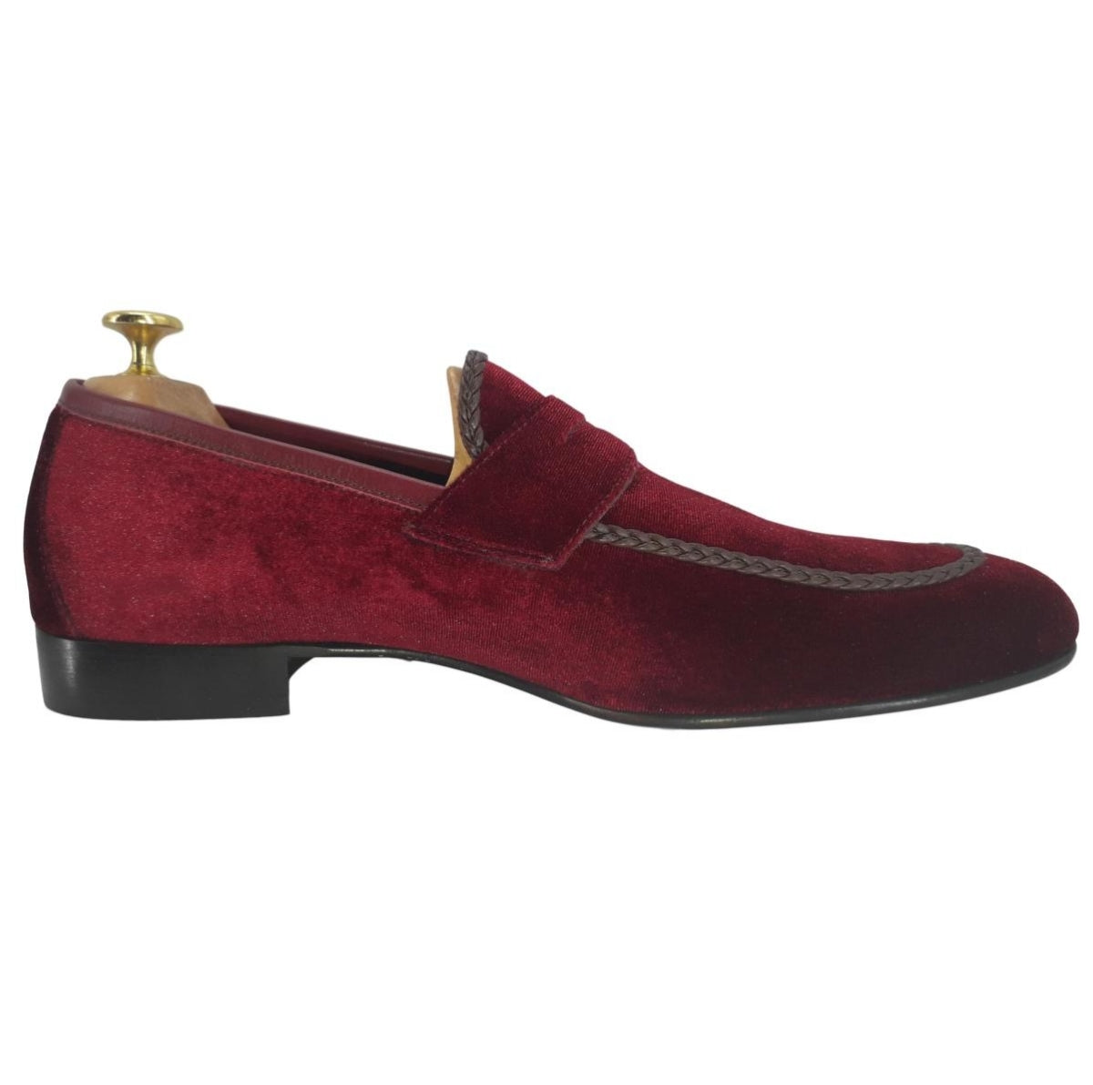 Mocassin en velours bordeaux : Juliano