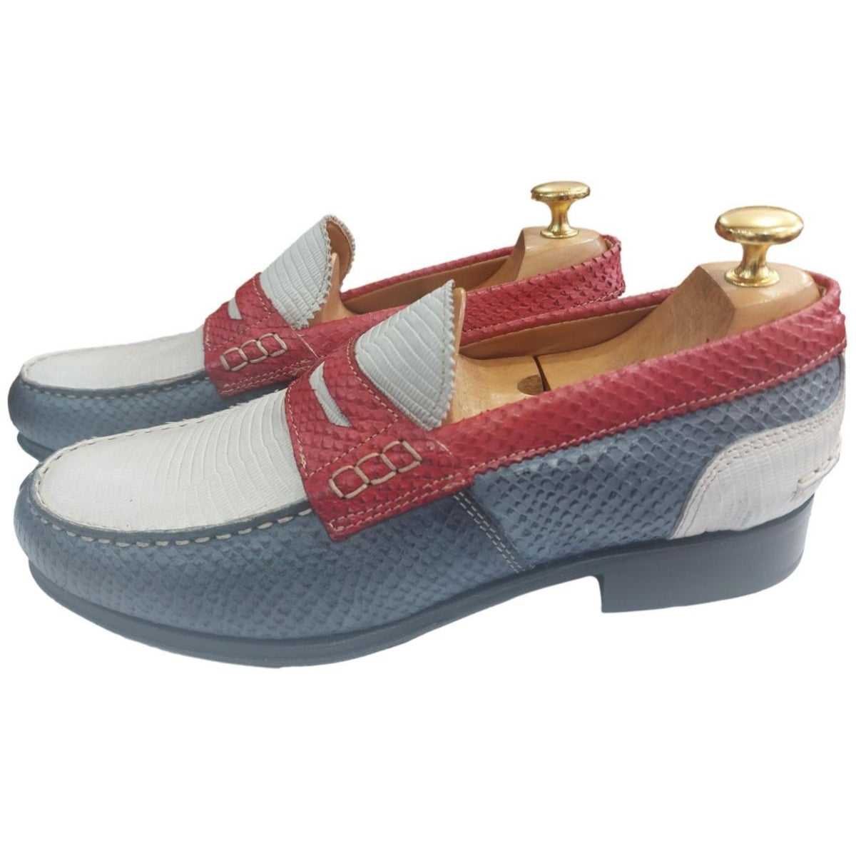 Mocassin tri-colore bleu-blanc-rouge - College