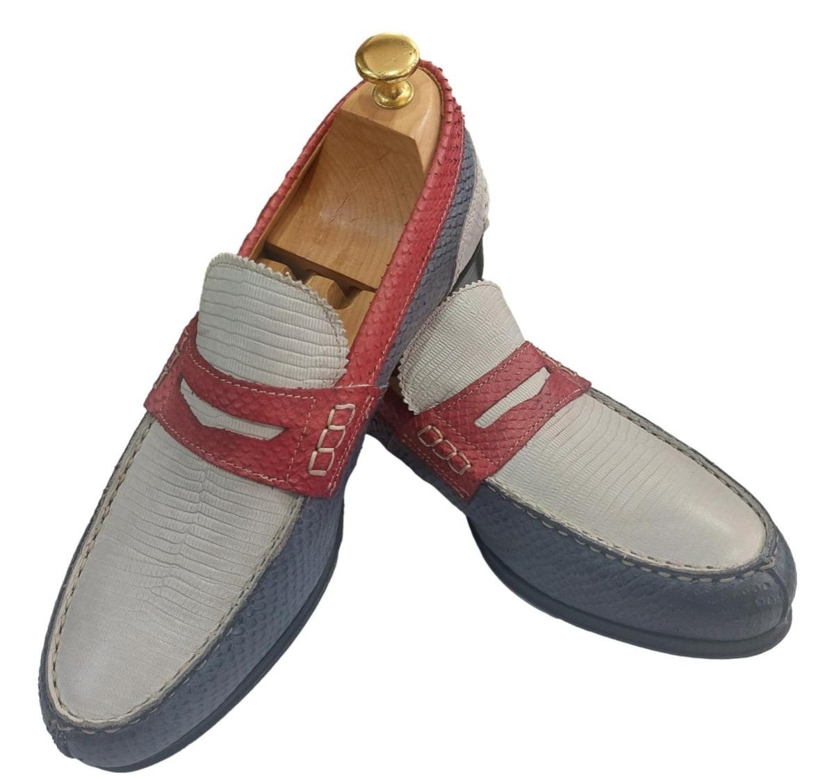 Mocassin tri-colore bleu-blanc-rouge - College