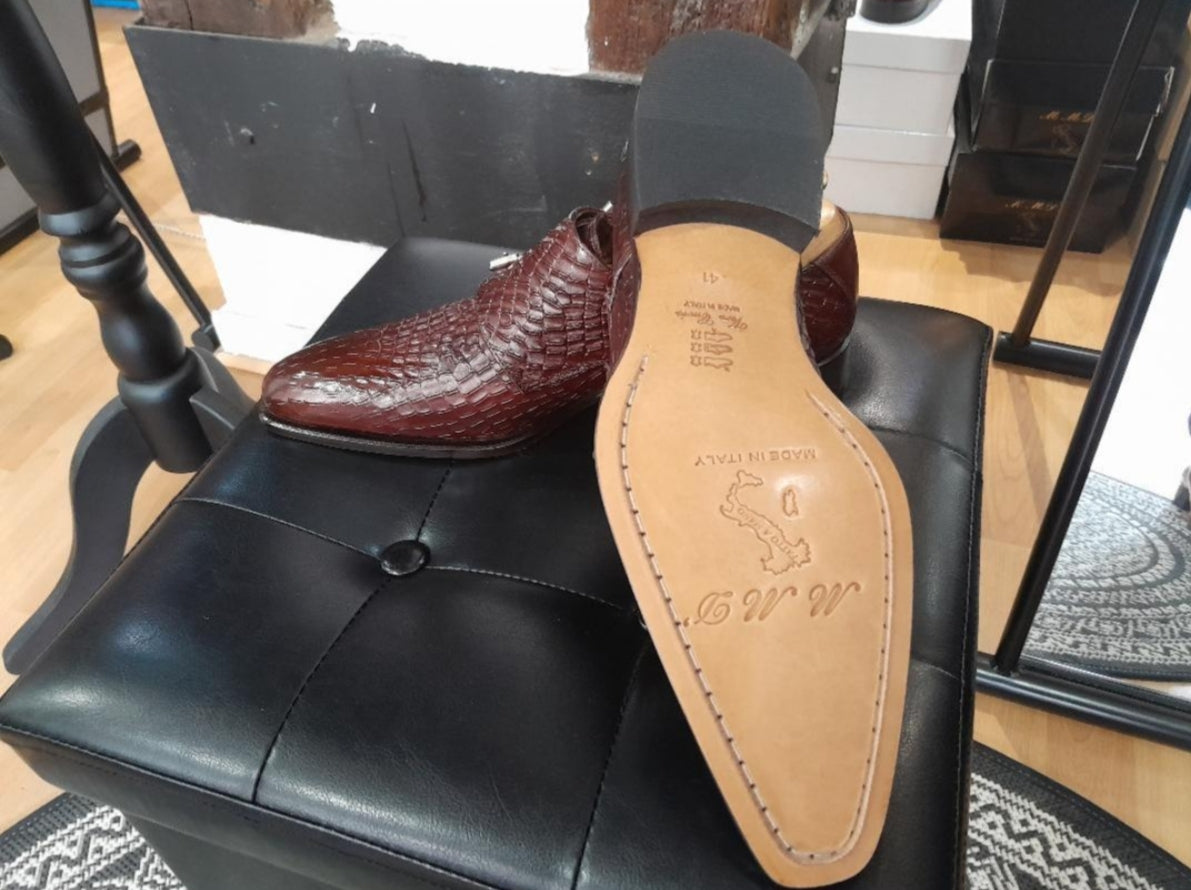Chaussure derby à double boucle marron - Rico