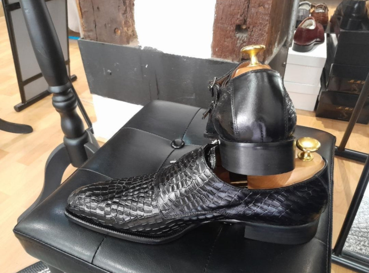 Chaussure derby à double boucle noir - Rico