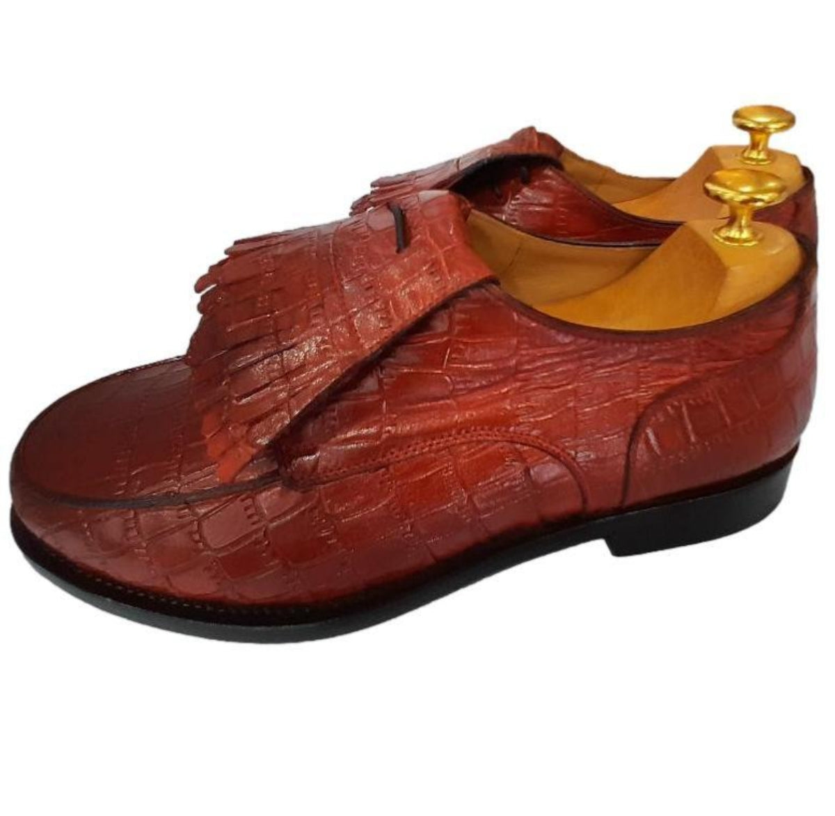 Chaussure derby golf cuir rouge : Apache