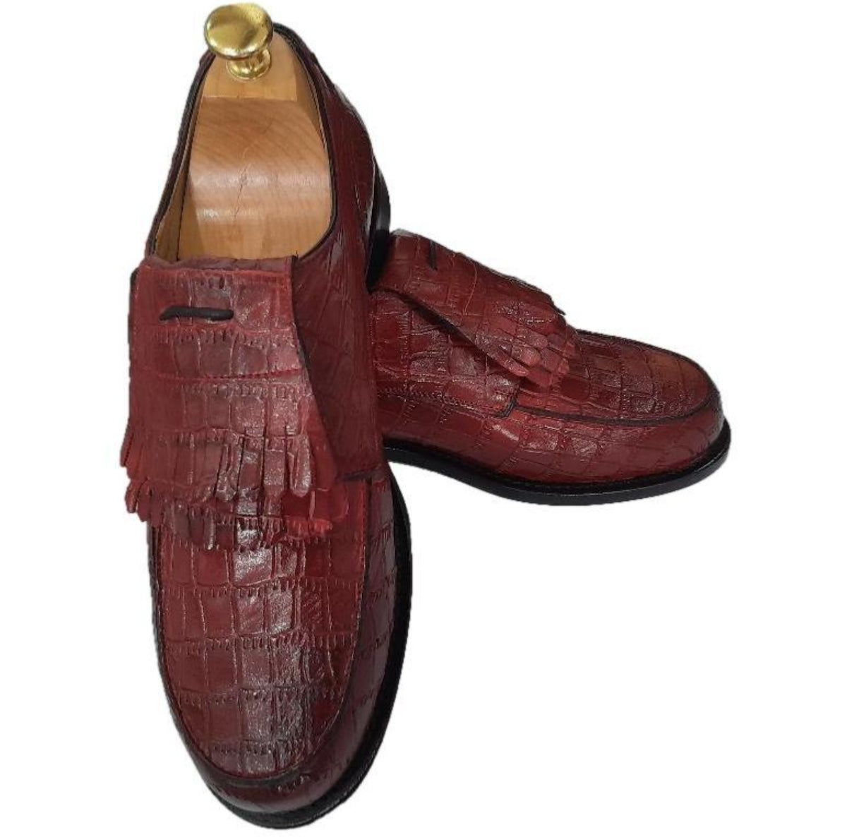 Chaussure derby golf cuir rouge : Apache