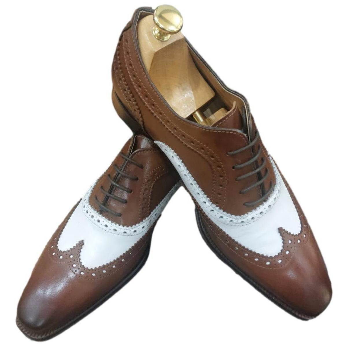 Chaussure derby homme marron et blanc - Miami