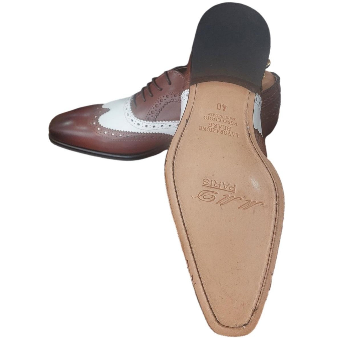 Chaussure derby homme marron et blanc - Miami