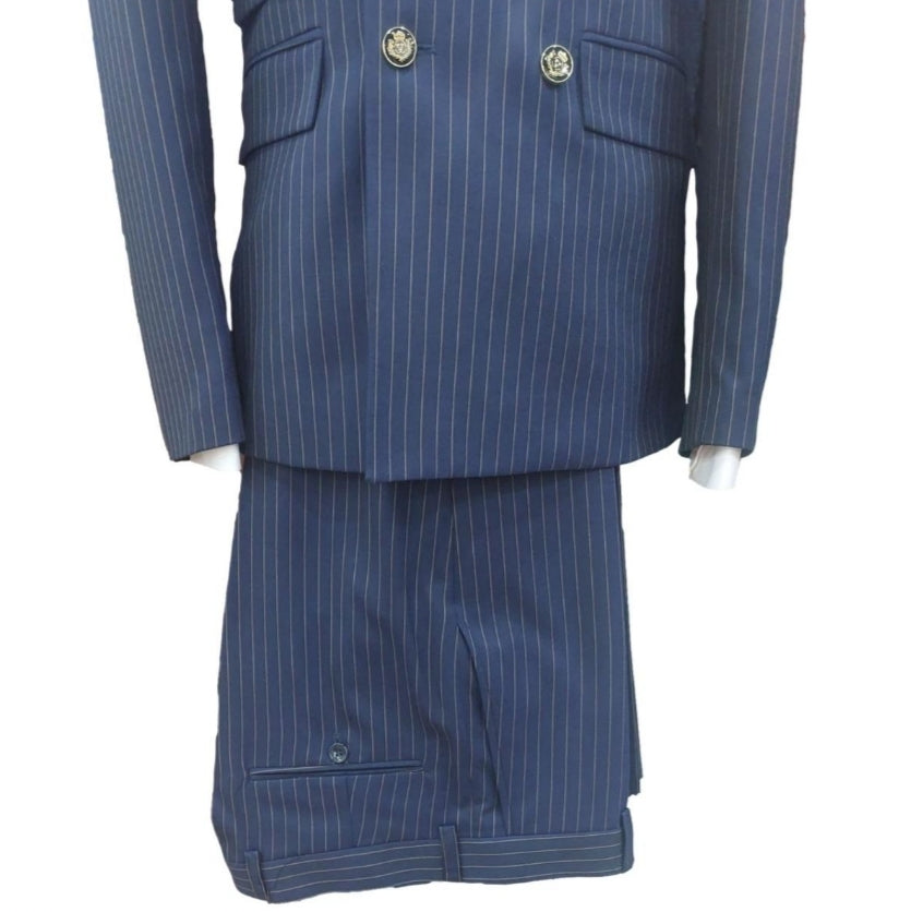 Costume blazer croisé à rayures bleu : Blaise