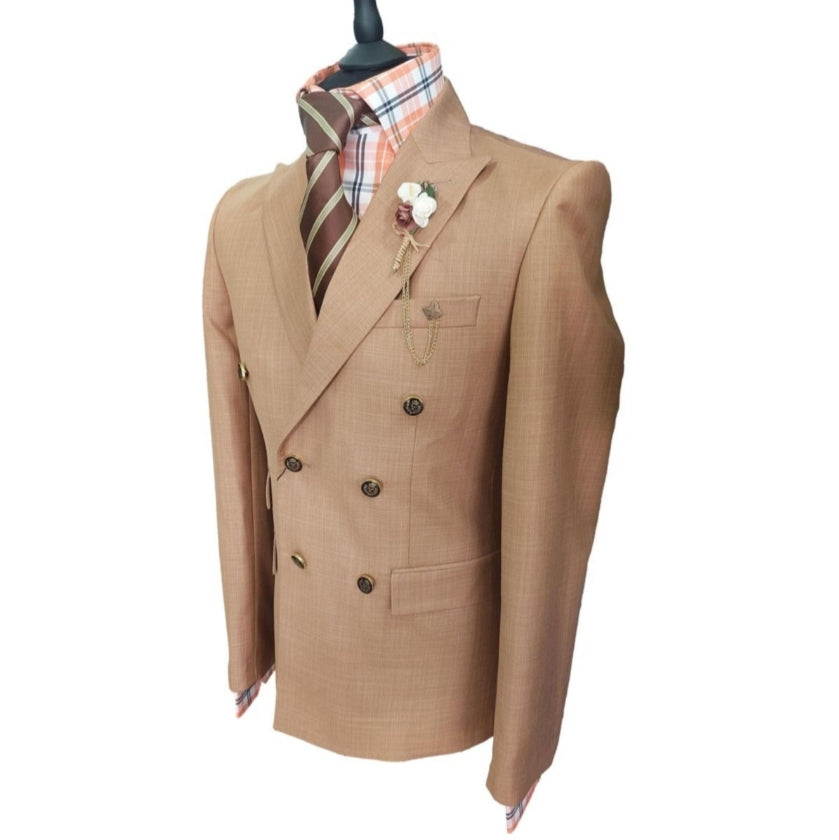 Costume blazer croisé marron clair : Blaise
