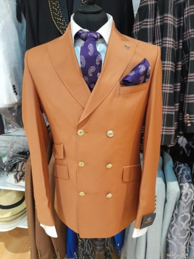 Costume blazer croisé marron clair : Toscane