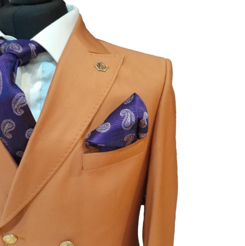 Costume blazer croisé marron clair : Toscane