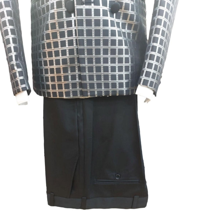 Costume de cérémonie à carreaux noir et gris : Valantino