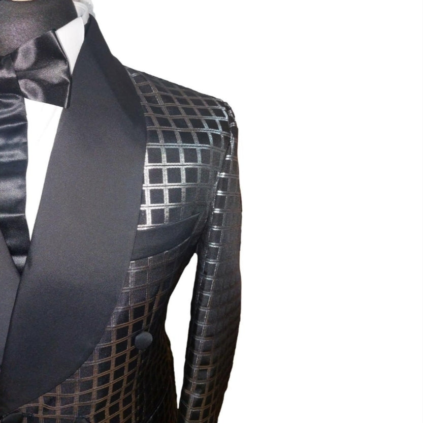Costume de cérémonie à carreaux noir et gris : Valantino