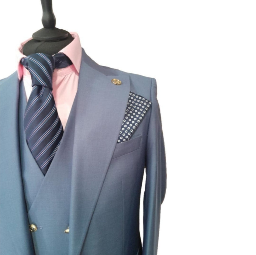 Costume homme 3 pièces bleu : Achile