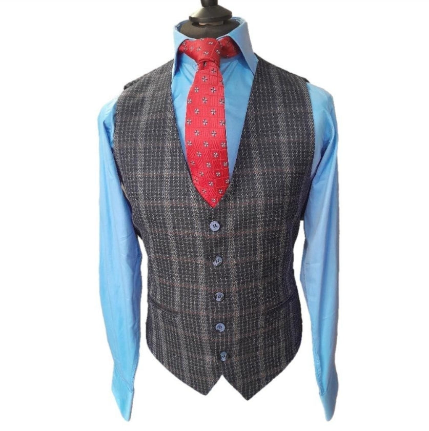 Costume homme à carreaux bleu : Garcia