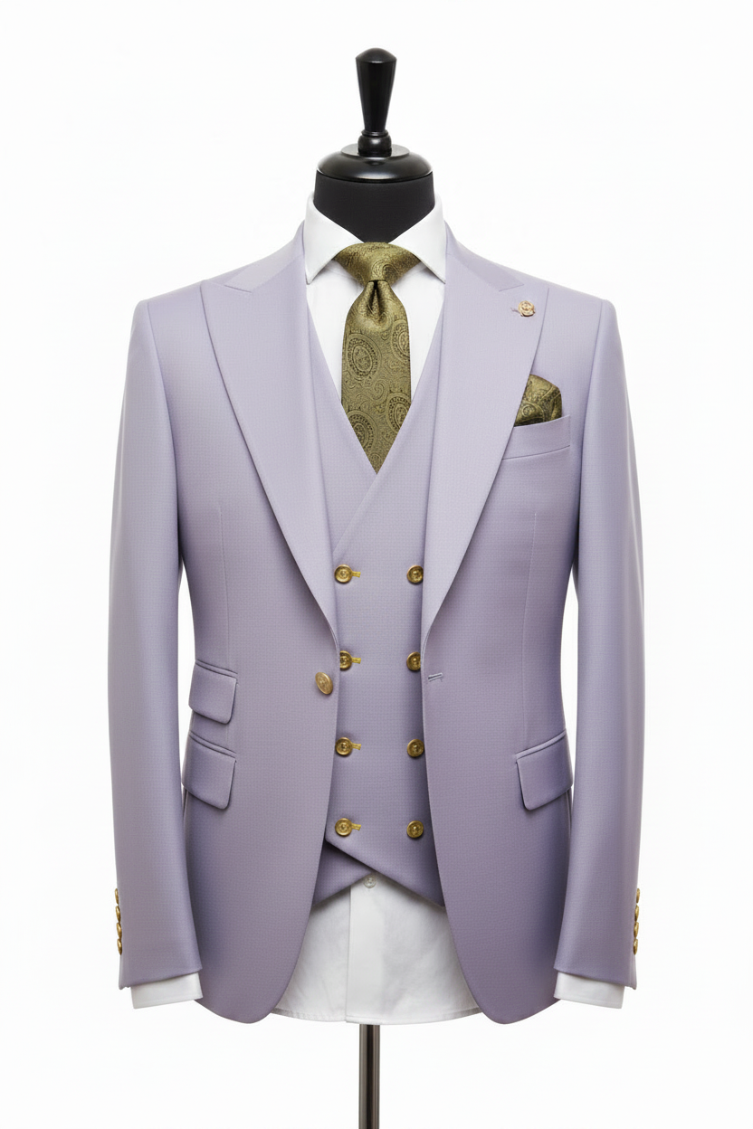 Costume homme 3 pièces mauve clair : Mario