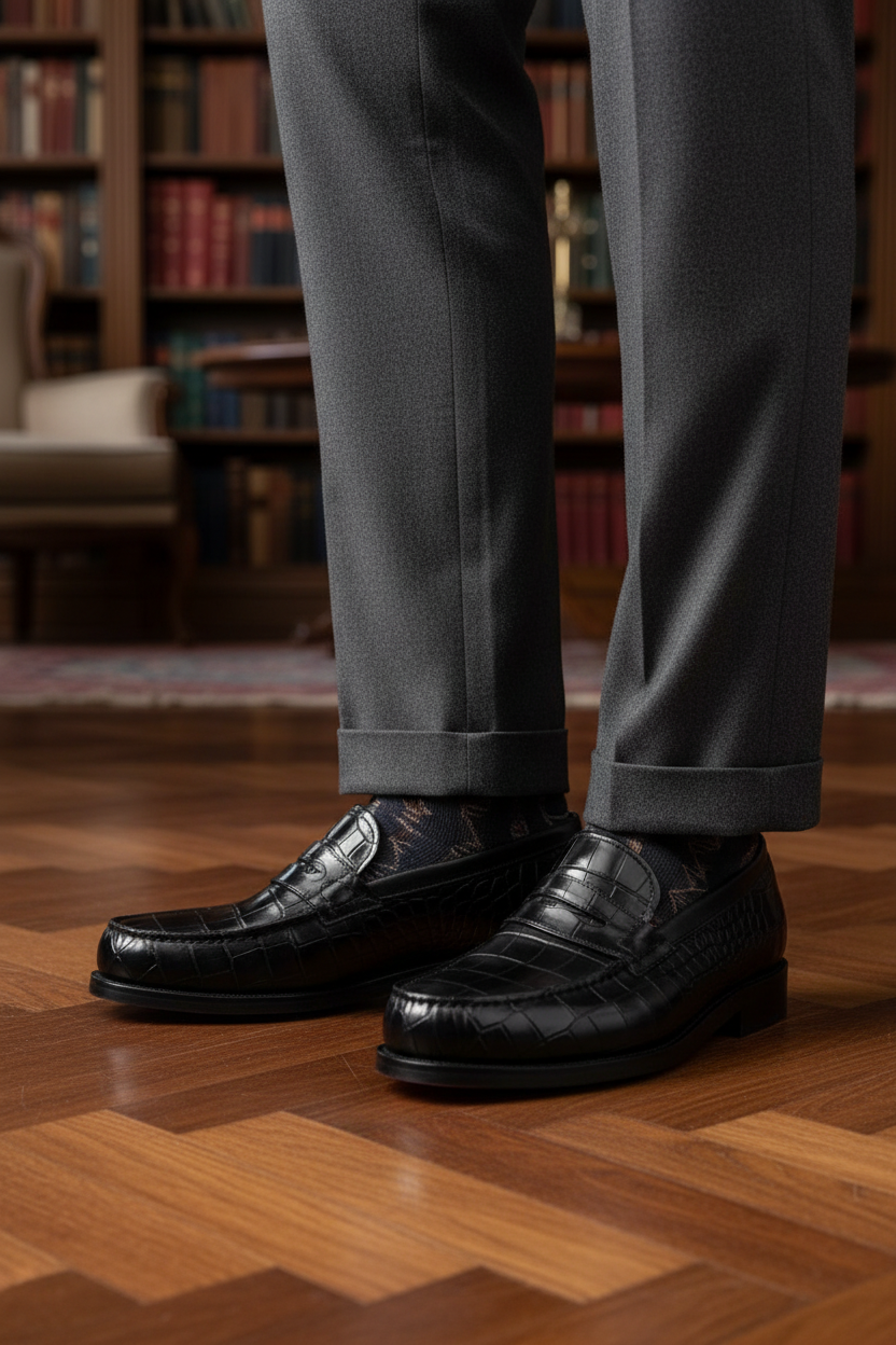 Mocassin cuir noir : Angelo