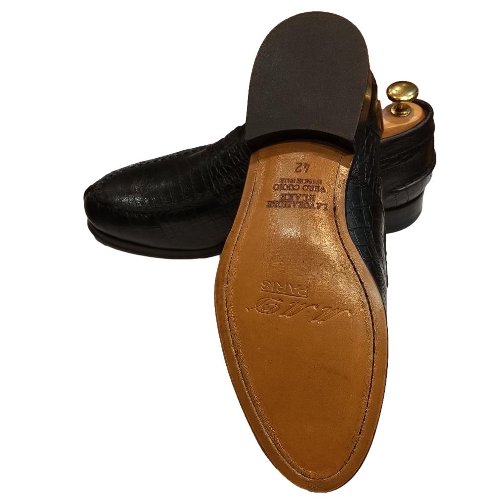 Mocassin cuir noir - College