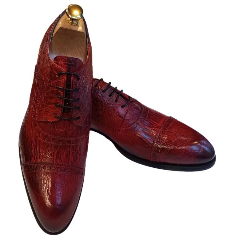 Chaussure richelieu cuir rouge : Owen