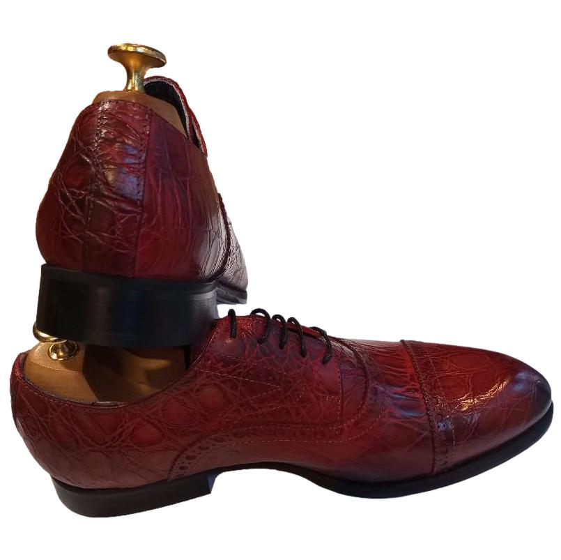 Chaussure richelieu cuir rouge : Owen