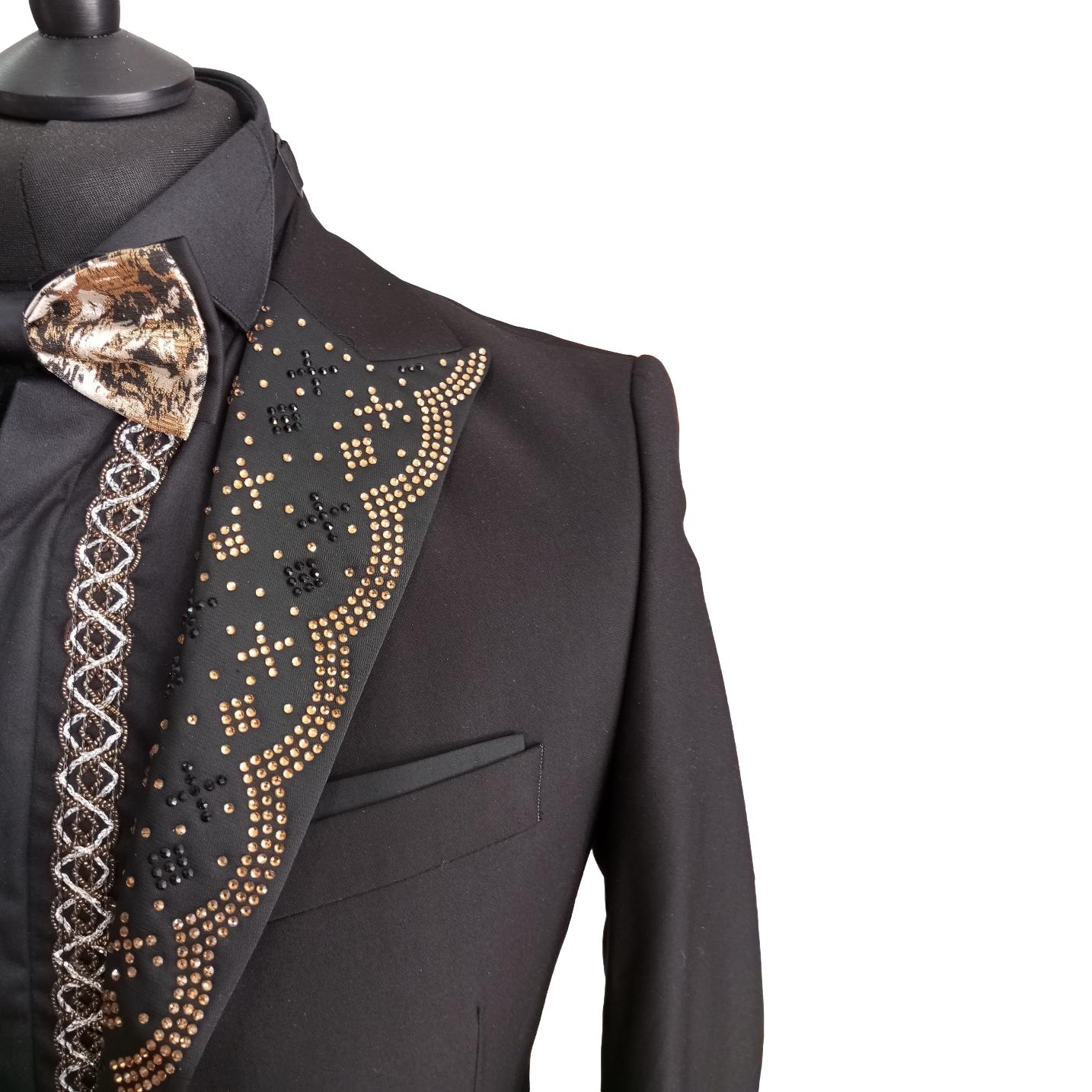 Costume de cérémonie homme 2 pièces noir et or - Lorenzo