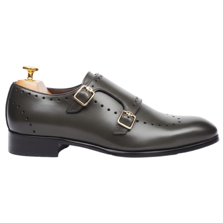 Chaussure derby double boucle gris : Austin