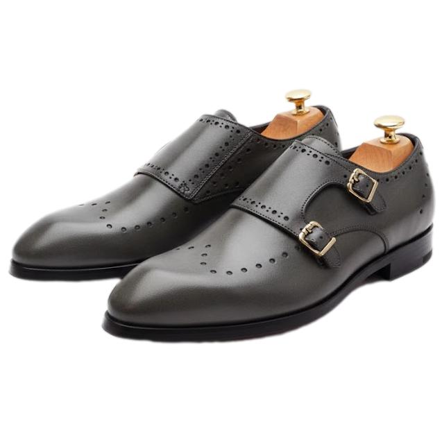 Chaussure derby double boucle gris : Austin