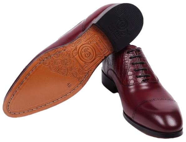 Chaussure richelieu bi-matière bordeaux : Houston
