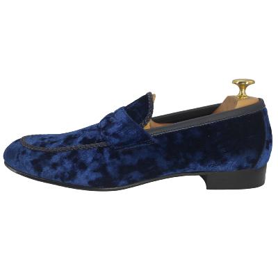 Mocassin en velours bleu Juliano