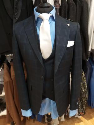 Costume homme à carreaux bleu de nuit - Salvatore