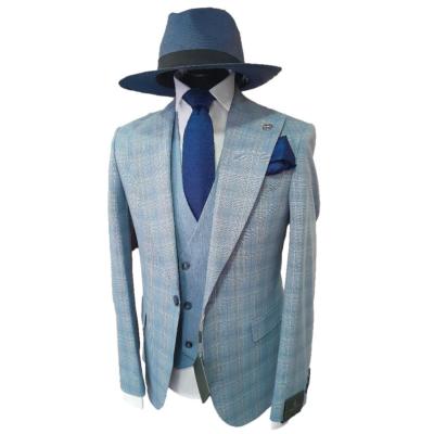 Costume homme à carreaux bleu - Salvatore