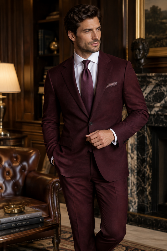 Costume bordeaux homme : oser la couleur avec classe