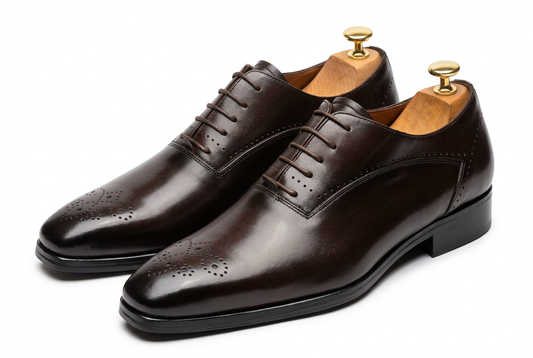 Richelieu homme marron foncé AREZZO en cuir pleine fleur