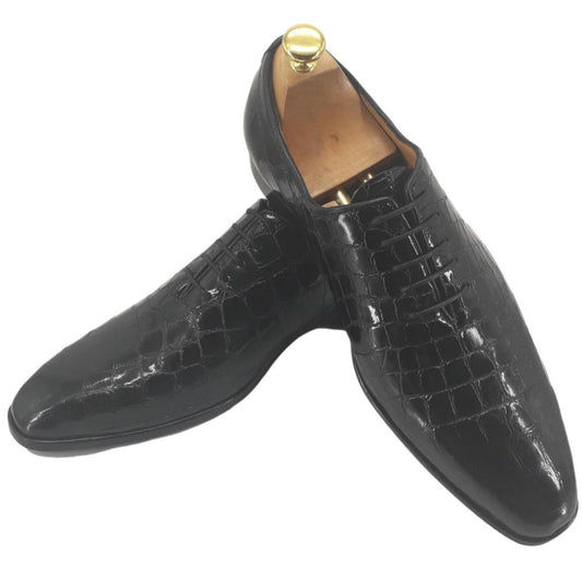 Chaussure richelieu cuir noir verni : Cesare