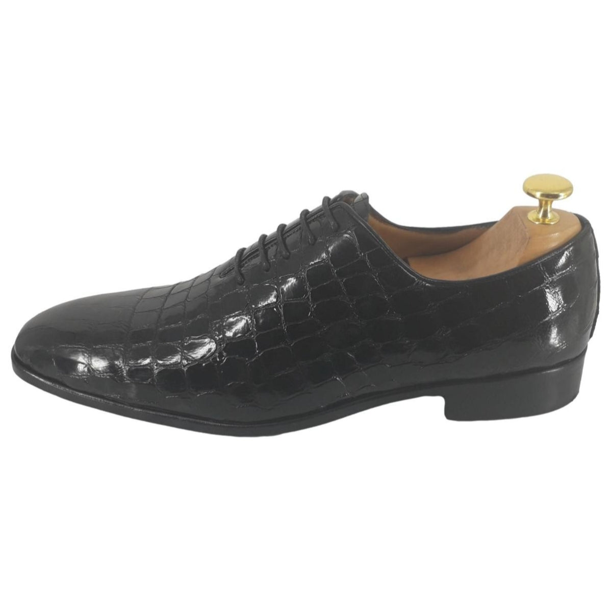 Chaussure richelieu cuir noir verni : Cesare