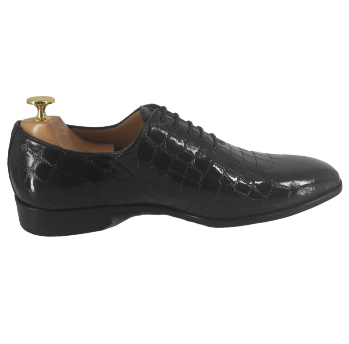 Chaussure richelieu cuir noir verni : Cesare