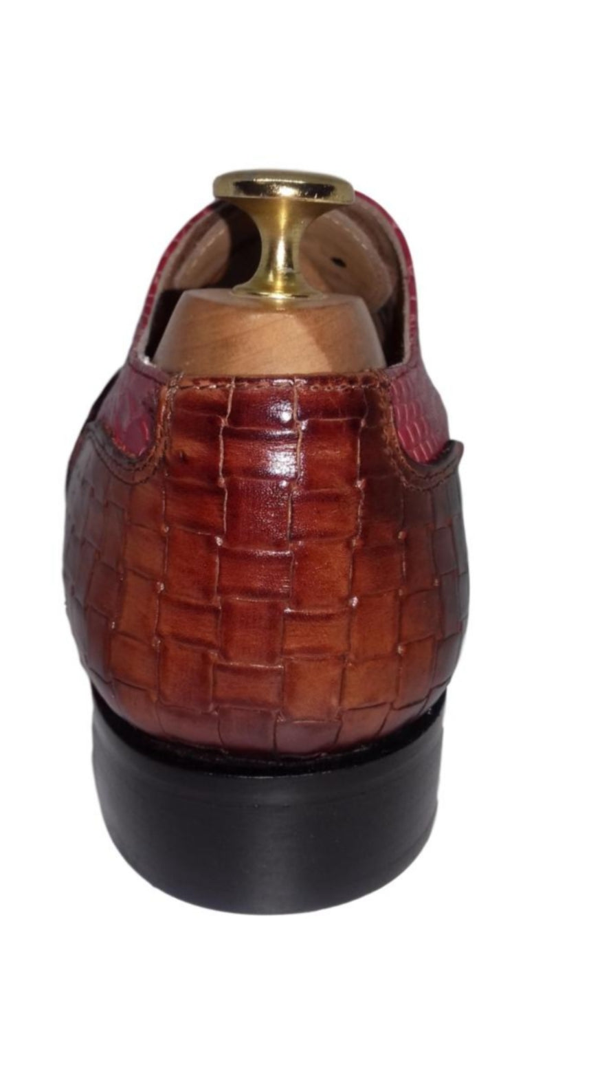 Chaussure richelieu homme bordeaux et marron clair - Jason