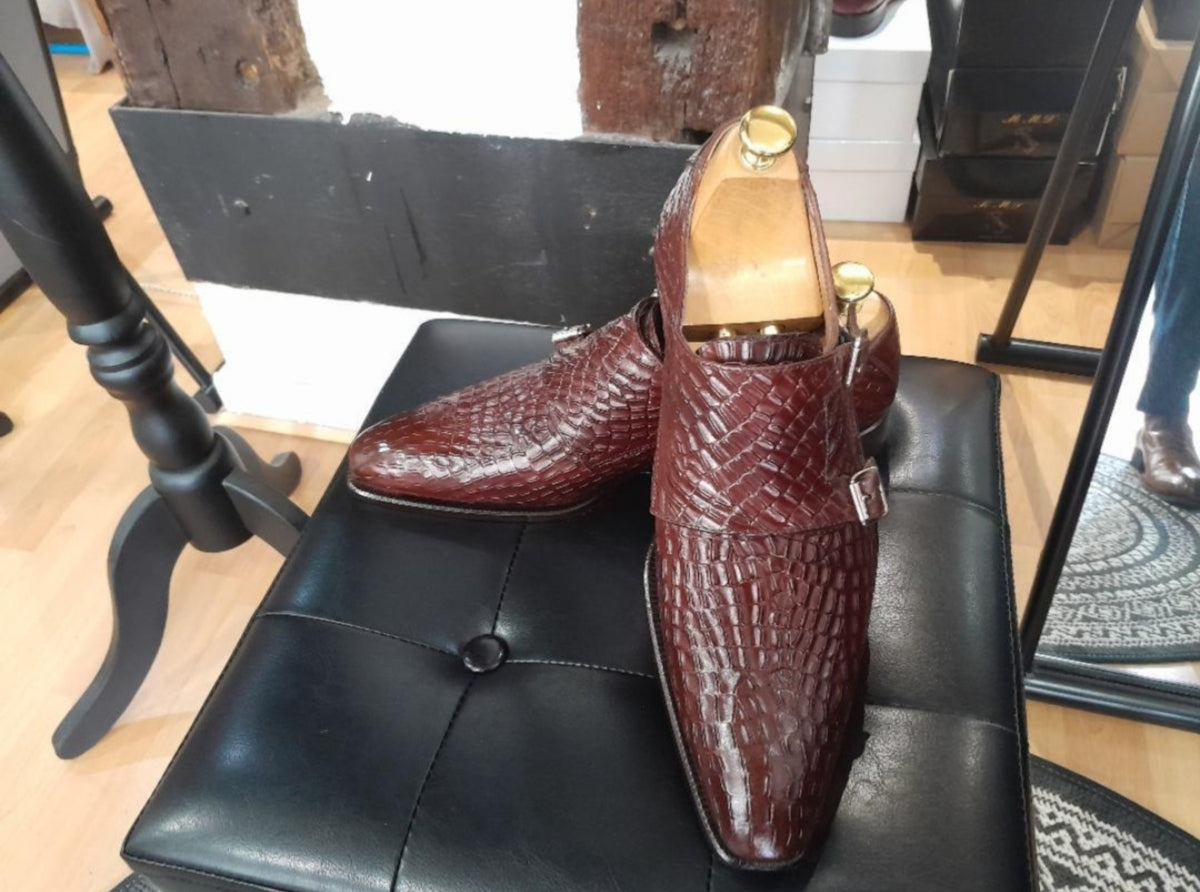 Chaussure derby à double boucle marron - Rico
