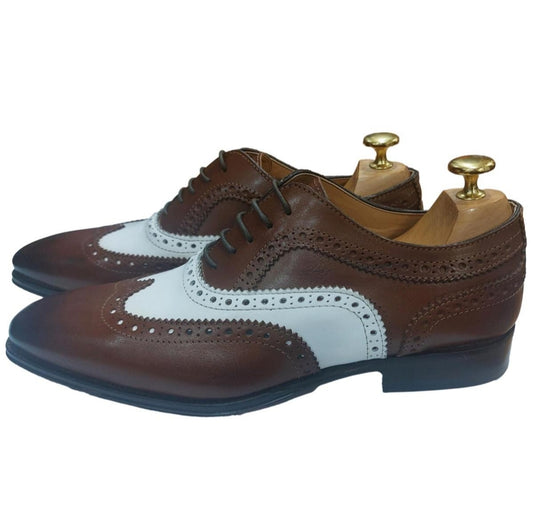 Chaussure derby homme marron et blanc - Miami
