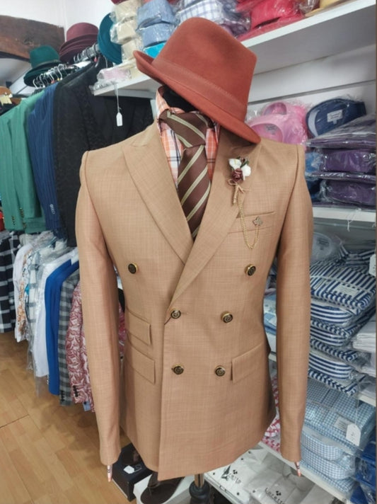 Costume blazer croisé marron clair : Blaise