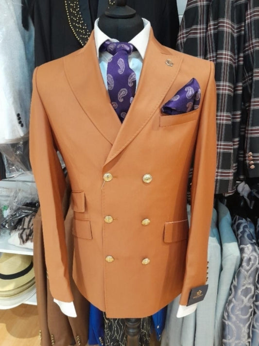 Costume blazer croisé marron clair : Toscane