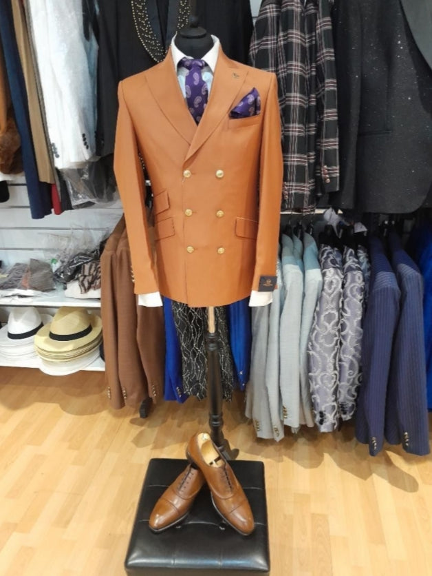Costume blazer croisé marron clair : Toscane