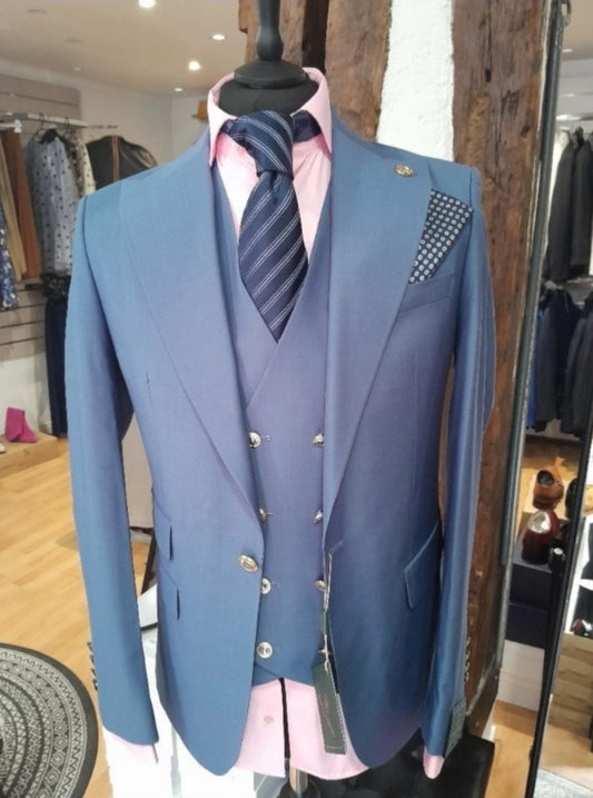 Costume homme 3 pièces bleu : Achile
