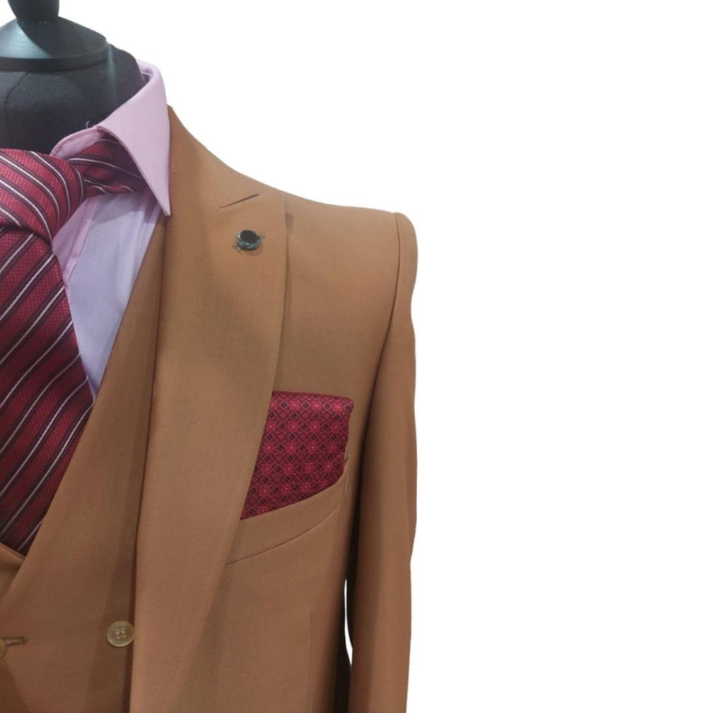 Costume homme 3 pièces marron clair : Vicence