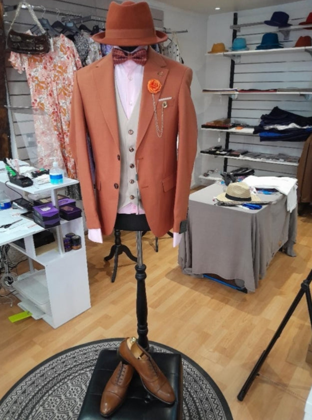Costume homme 3 pièces marron et beige : Marco
